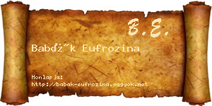 Babák Eufrozina névjegykártya